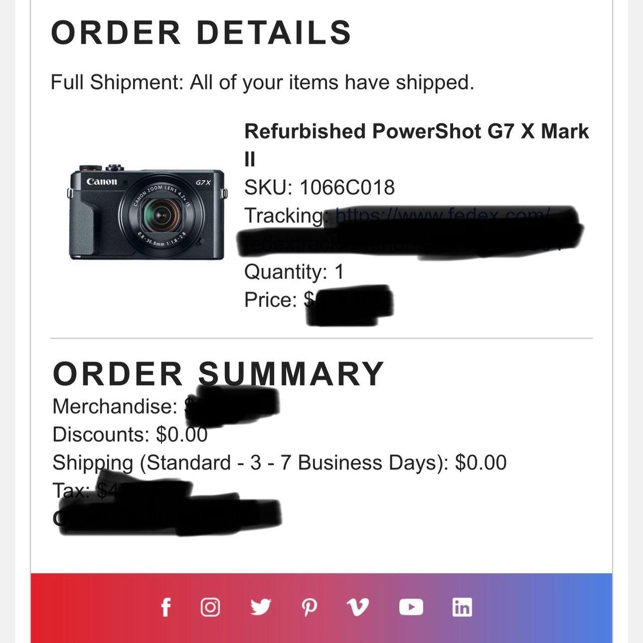 Canon G7X Mark II black digital camera