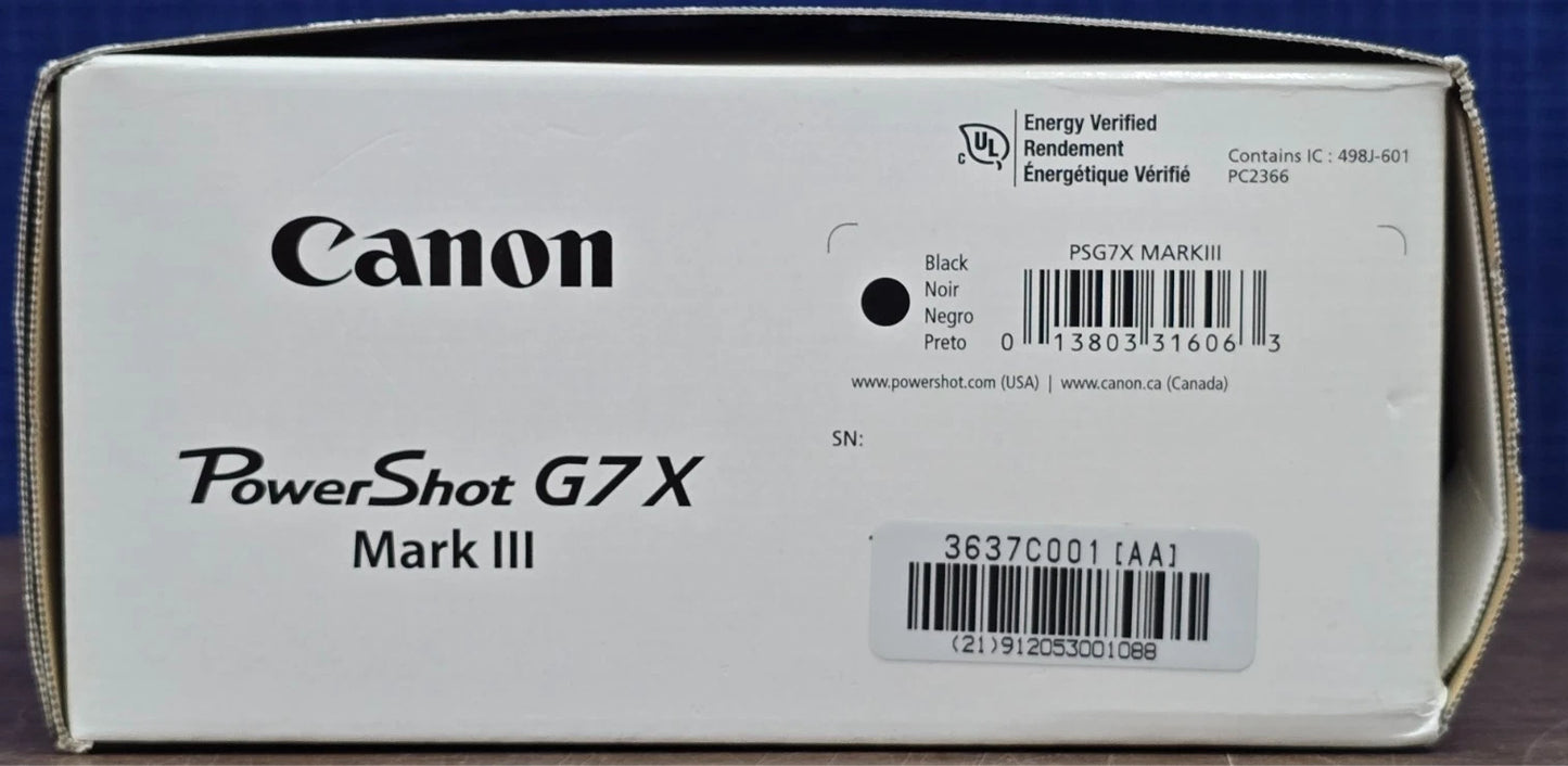 Canon PowerShot G7 X Mark III - 20.1MP Point & Shoot Digital Camera - Black