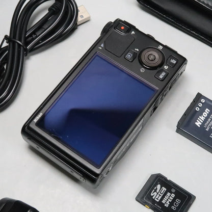 NIKON Coolpix S9400 Digital Camera Black 18.1 MP 18x, Case, SD Card, Boxed